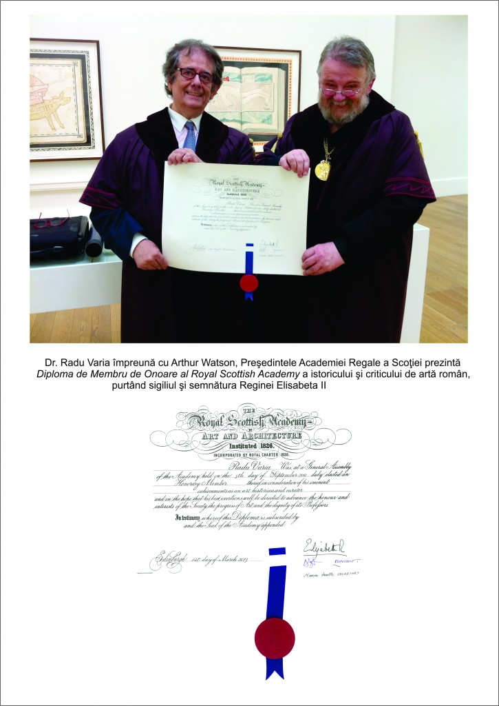 Prof Dr Radu Varia si Diploma sa de la Royal Scottish Academy