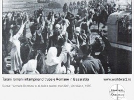 Tarani intampinand Trupele Romane in Basarabia 1941